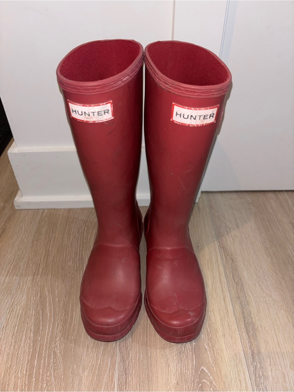 Hunter Burgundy Tall Waterproof Boots